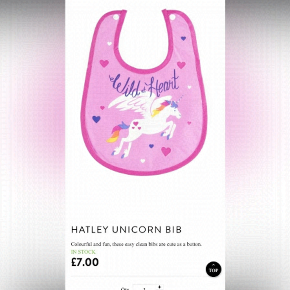 NWT Pink Unicorn Bib by Hatley